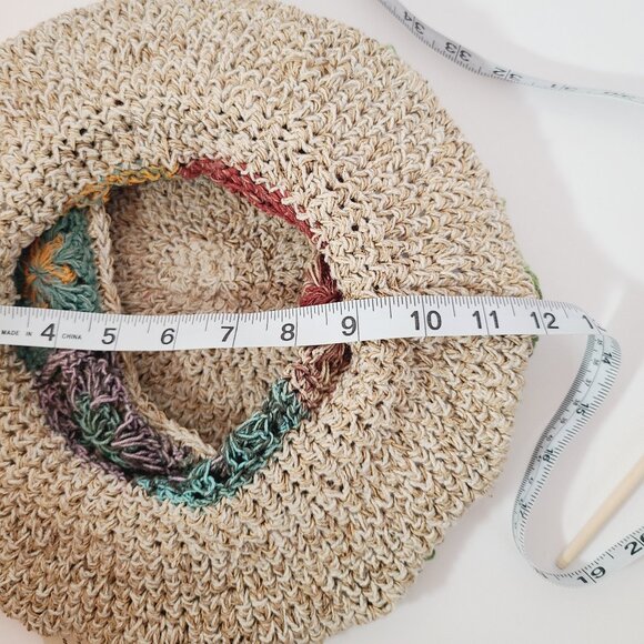 Handmade Tibetan Straw Hat with Wired Brim โ Boho Festival Style - Picture 7 of 7
